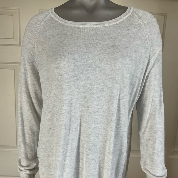 Zara Knit White Long Sleeve Sweater Women's Size Medium Crew Neck - Picture 1 of 8